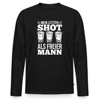 JGA Team Bräutigam Junggesellenabschied - Männer Premium Bio Langarmshirt - Schwarz - Vorne - Nico (187cm)