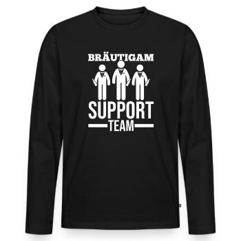JGA Team Bräutigam Junggesellenabschied - Männer Premium Bio Langarmshirt - Schwarz - Vorne - Nico (187cm)