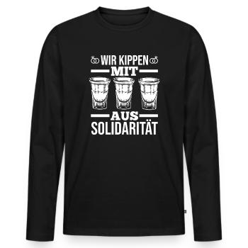 JGA Team Bräutigam Junggesellenabschied - Männer Premium Bio Langarmshirt - Schwarz - Vorne - Nico (187cm)