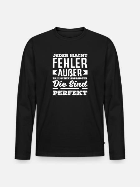 Funny skydiver adrenaline junkie mistake - Men's Premium Organic Long Sleeve Shirt - black