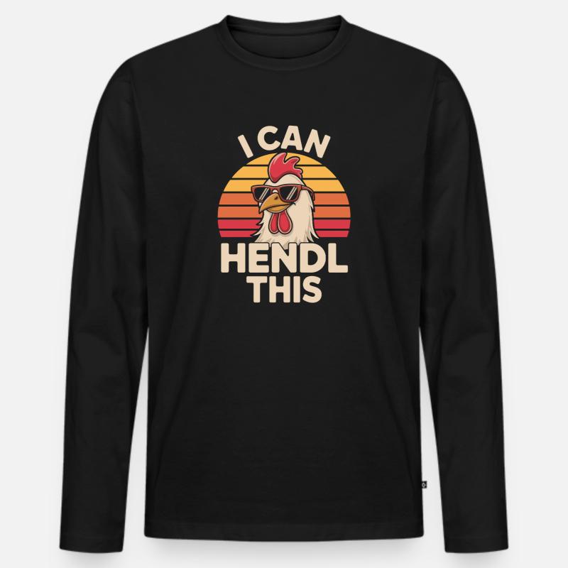 I Can Hendl This Chicken - Männer Premium Bio Langarmshirt - Schwarz