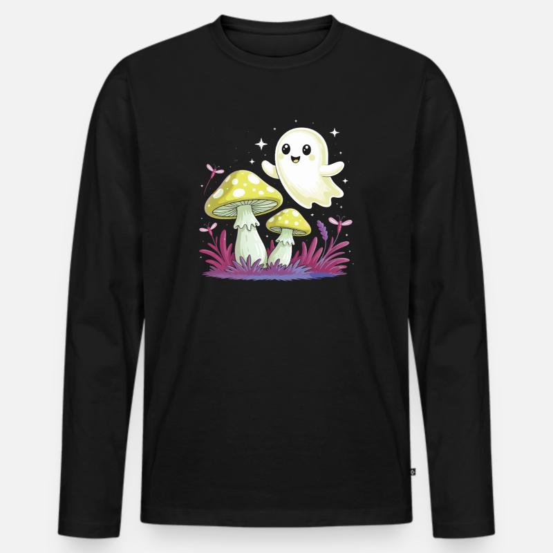 Kleiner Geist - Männer Premium Bio Langarmshirt - Schwarz