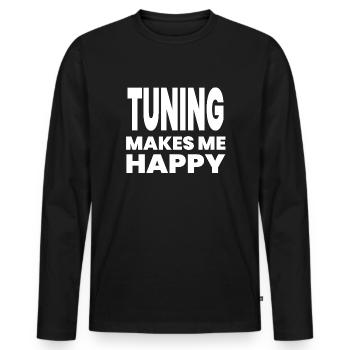tuning - Men's Premium Organic Long Sleeve Shirt - black - Front - Nico (187cm)