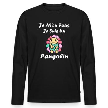 Buntes Schuppentier ist mir egal - Männer Premium Bio Langarmshirt - Schwarz - Vorne - Nico (187cm)
