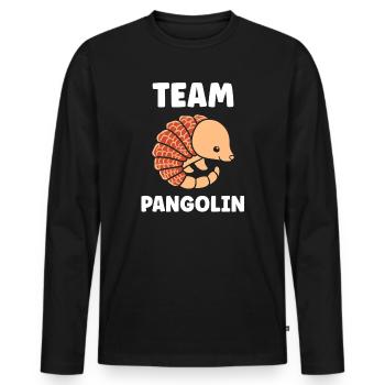 Team Pangolin Illustration Vintage - T-shirt manches longues Premium bio Homme - noir - Devant - Nico (187cm)