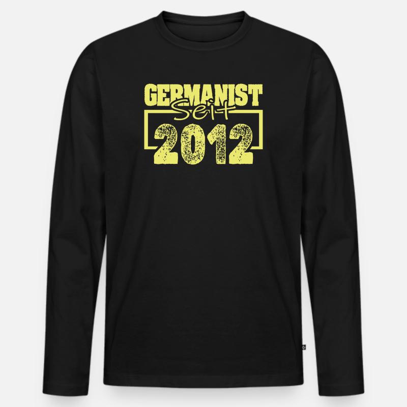 Studium 2012 - Männer Premium Bio Langarmshirt - Schwarz