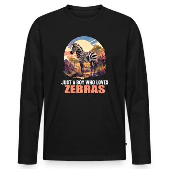 Zebras Zebra - Men's Premium Organic Long Sleeve Shirt - black - Front - Nico (187cm)