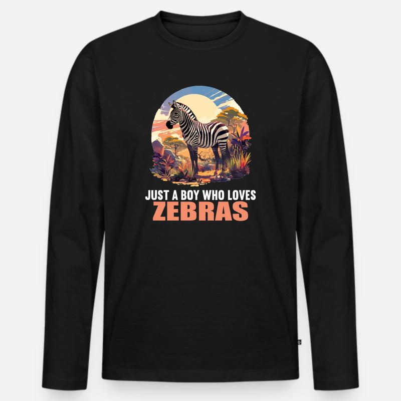 Zebras Zebra - Männer Premium Bio Langarmshirt - Schwarz