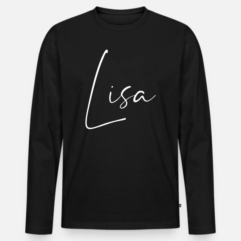 lisa / handschrift name design (weiß) - Männer Premium Bio Langarmshirt - Schwarz