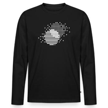 Kreise aus Pixeln und Linien - Männer Premium Bio Langarmshirt - Schwarz - Vorne - Nico (187cm)