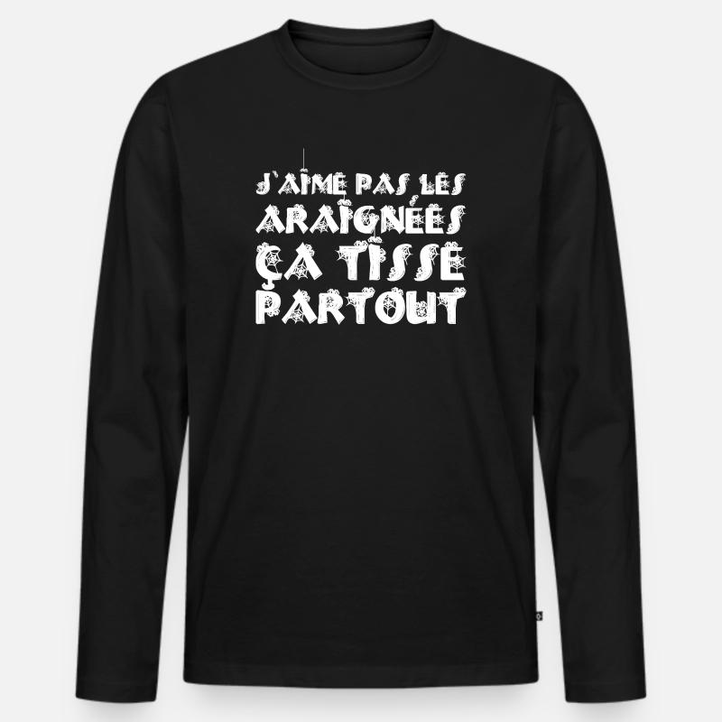 SPINNEN WEBEN ÜBERALL! - Männer Premium Bio Langarmshirt - Schwarz