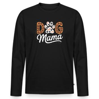 chiens, maman, patte d’amour, amoureux des animaux - T-shirt manches longues Premium bio Homme - noir - Devant - Nico (187cm)