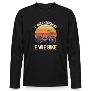  E Wie Entspannt E Wie Bike Radfahren Vintage - Männer Premium Bio Langarmshirt - Schwarz - Vorne - Nico (187cm)