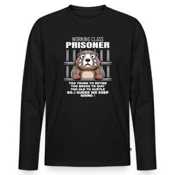 Monday Trapped Work Funny Work Outfit - Men's Premium Organic Long Sleeve Shirt - black - Front - Nico (187cm)