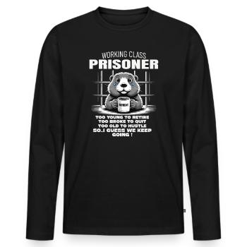 Monday Trapped Work Funny Work Outfit - Men's Premium Organic Long Sleeve Shirt - black - Front - Nico (187cm)
