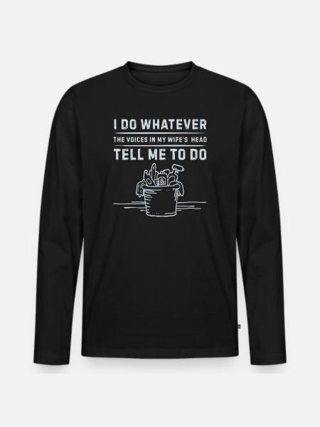I_do_Anything_for_Wife_12 - Männer Premium Bio Langarmshirt - Schwarz