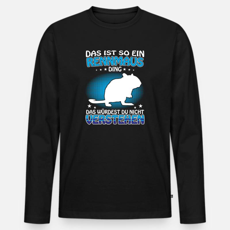 Gerbillo Ding Roditore Gerbillo - Maglia a manica lunga ecologica premium da uomo - nero