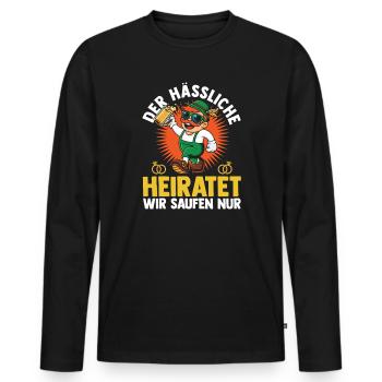 JGA Team Bräutigam Junggesellenabschied - Männer Premium Bio Langarmshirt - Schwarz - Vorne - Nico (187cm)