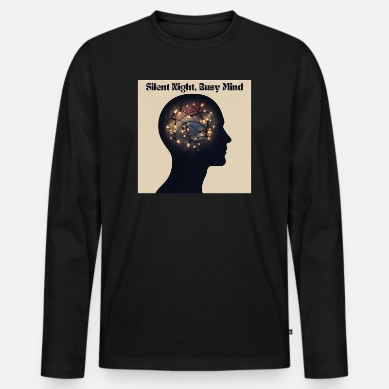 Stille Nacht, hektischer Geist - Männer Premium Bio Langarmshirt - Schwarz
