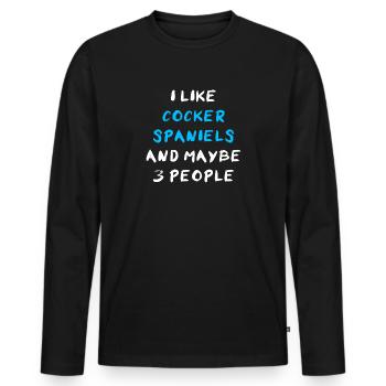 Cocker Spaniel - Männer Premium Bio Langarmshirt - Schwarz - Vorne - Nico (187cm)
