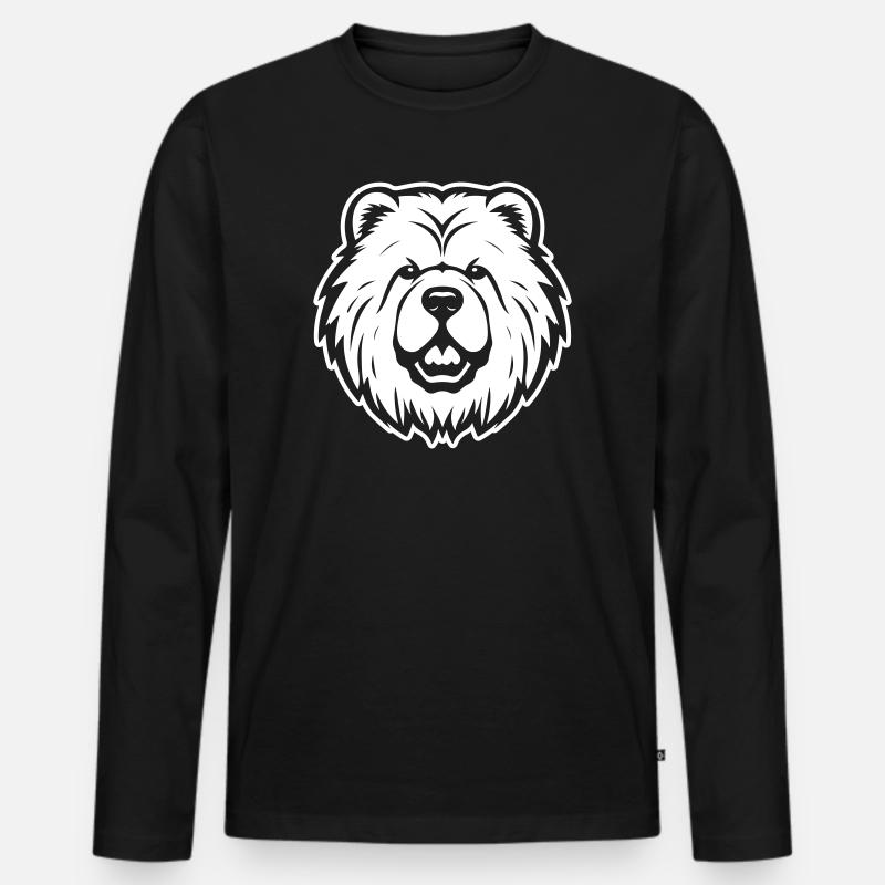 Chow Chow Hund - Männer Premium Bio Langarmshirt - Schwarz