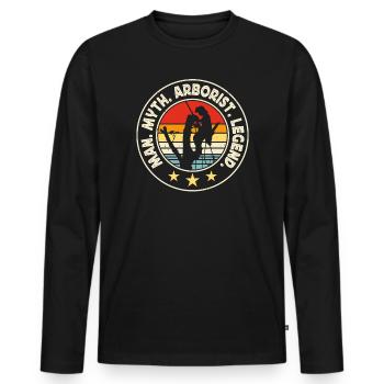 Funny Woodworker Woodworker Gift - Men's Premium Organic Long Sleeve Shirt - black - Front - Nico (187cm)
