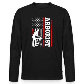 Lustiges Holzarbeiter Waldarbeiter Geschenk - Männer Premium Bio Langarmshirt - Schwarz - Vorne - Nico (187cm)