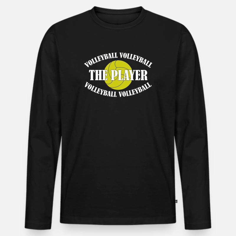 VOLLEYBALL - THE PLAYER - Männer Premium Bio Langarmshirt - Schwarz