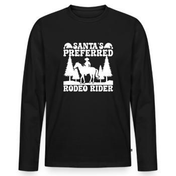 Rodeo Horse Riding Santa's Preferred Cowboys - Men's Premium Organic Long Sleeve Shirt - black - Front - Nico (187cm)