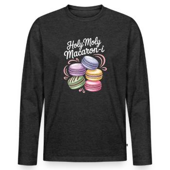 Macaron French Desserts - Men's Premium Organic Long Sleeve Shirt - heather anthracite - Front - Nico (187cm)