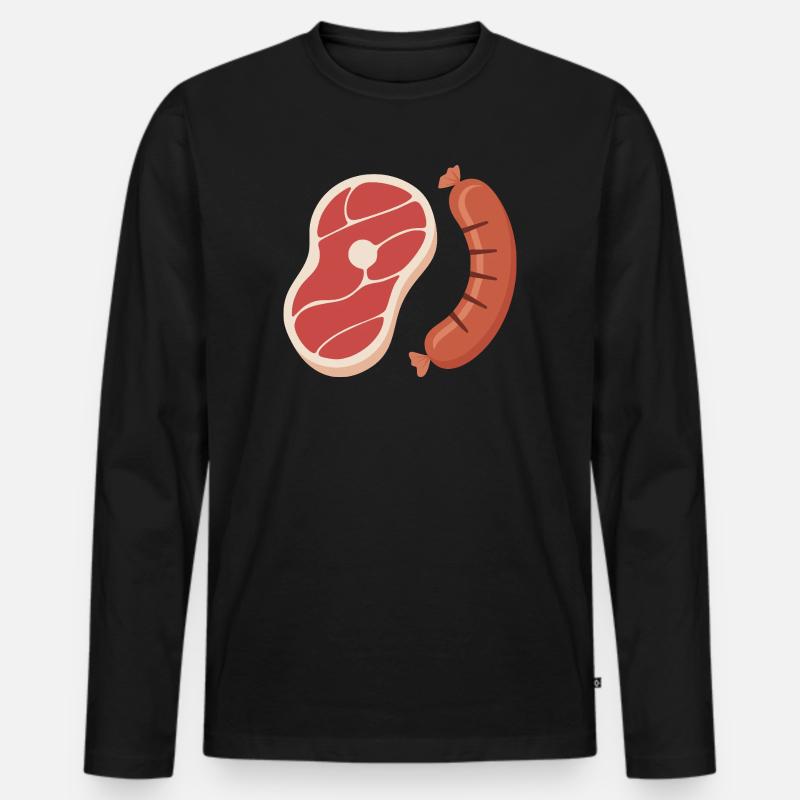 Grillen - Männer Premium Bio Langarmshirt - Schwarz