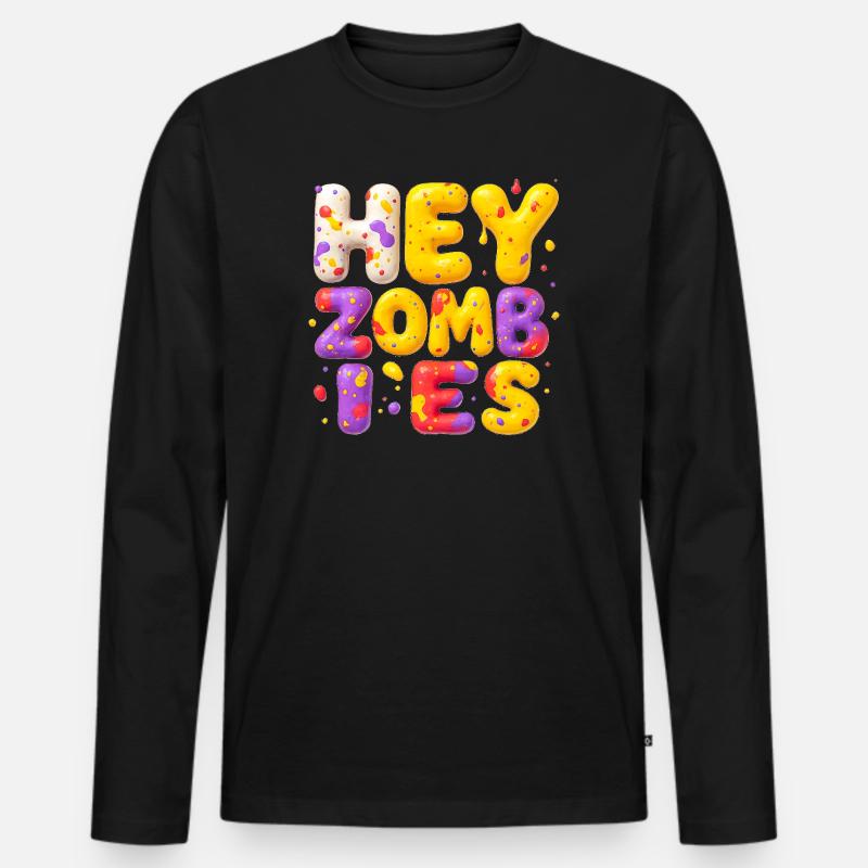 Halloween & Zombie Design Cooler Fun - Männer Premium Bio Langarmshirt - Schwarz