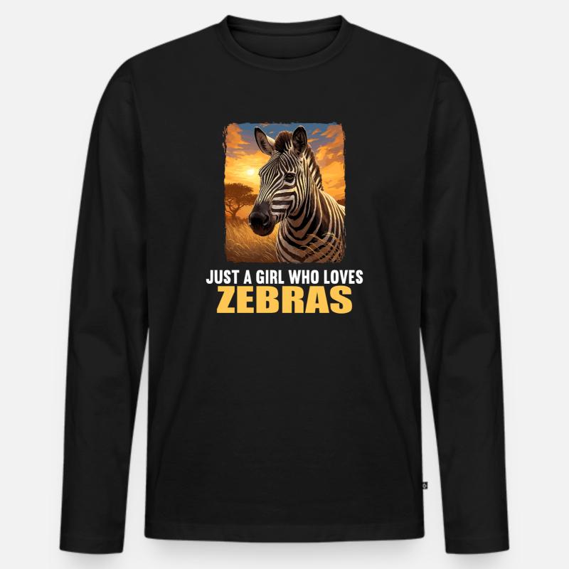 Zebras Zebra - Männer Premium Bio Langarmshirt - Schwarz