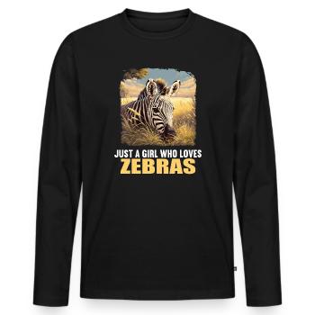 Zebras Zebra - Men's Premium Organic Long Sleeve Shirt - black - Front - Nico (187cm)