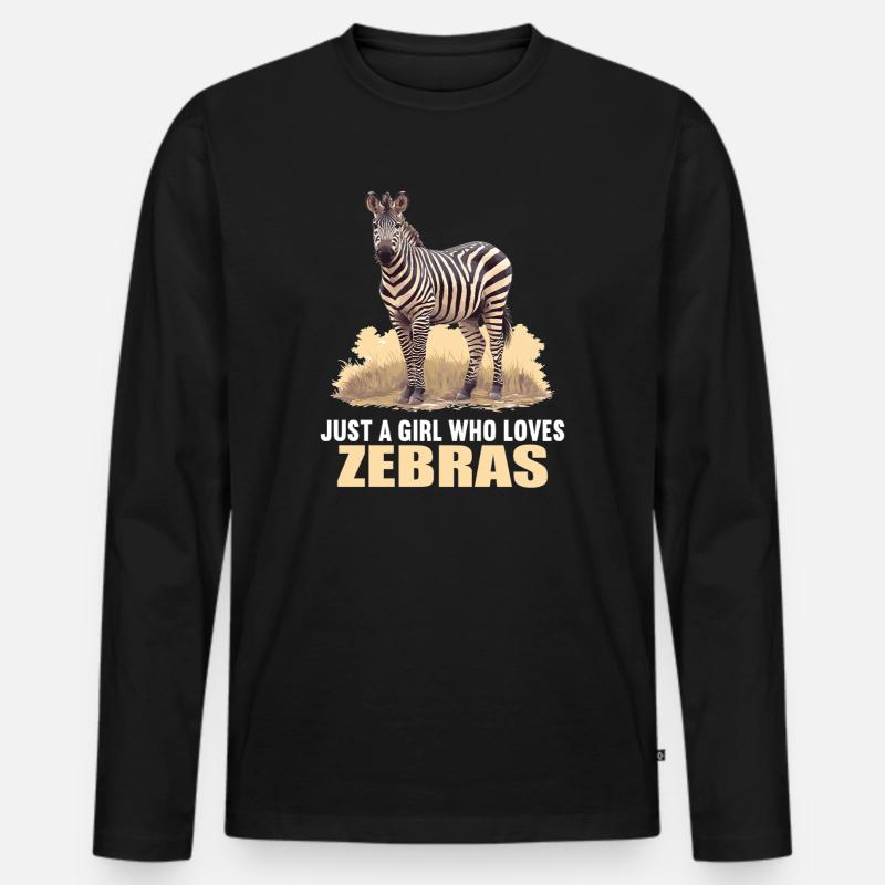 Zebras Zebra - Männer Premium Bio Langarmshirt - Schwarz