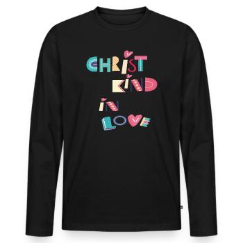 Christ Child in Love - Men's Premium Organic Long Sleeve Shirt - black - Front - Nico (187cm)