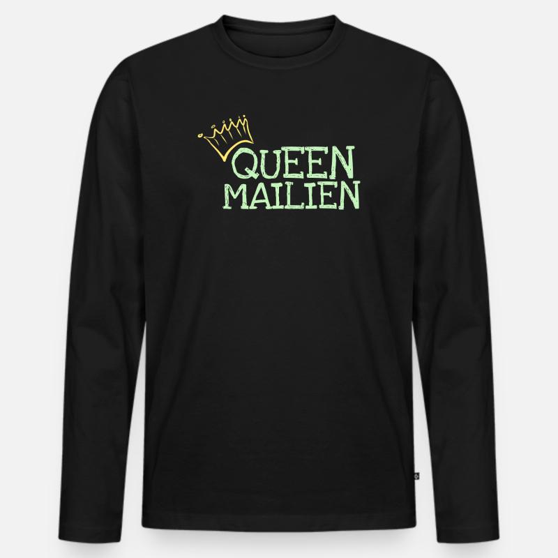Mailien - Männer Premium Bio Langarmshirt - Schwarz