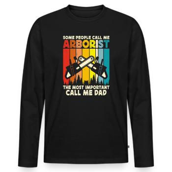Funny Woodworker Woodworker Gift - Men's Premium Organic Long Sleeve Shirt - black - Front - Nico (187cm)