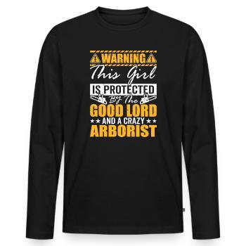 Funny Woodworker Woodworker Gift - Men's Premium Organic Long Sleeve Shirt - black - Front - Nico (187cm)