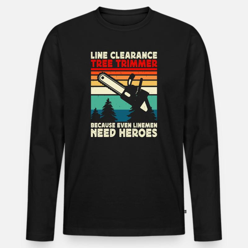 Lustiges Holzarbeiter Waldarbeiter Geschenk - Männer Premium Bio Langarmshirt - Schwarz