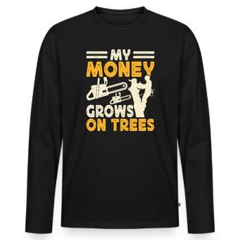 Funny Woodworker Woodworker Gift - Men's Premium Organic Long Sleeve Shirt - black - Front - Nico (187cm)
