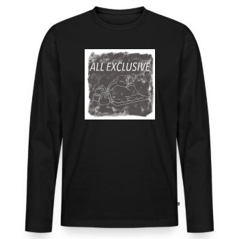 All Exclusive - T-shirt manches longues Premium bio Homme - noir - Devant - Nico (187cm)
