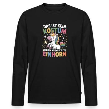 Das Ist Kein Kostüm Ich Bin Wirklich Ein Einhorn - Männer Premium Bio Langarmshirt - Schwarz - Vorne - Nico (187cm)