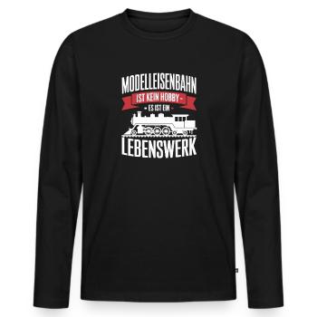  Modelleisenbahn Ist Kein Hobby Es Ist Ein - Männer Premium Bio Langarmshirt - Schwarz - Vorne - Nico (187cm)