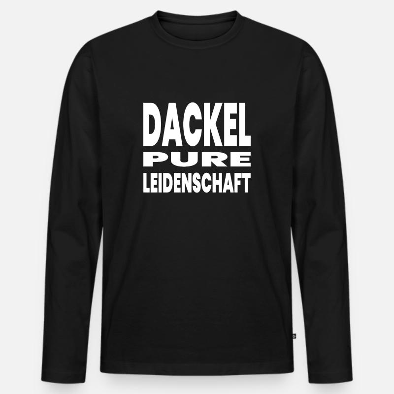 Dackel - Männer Premium Bio Langarmshirt - Schwarz
