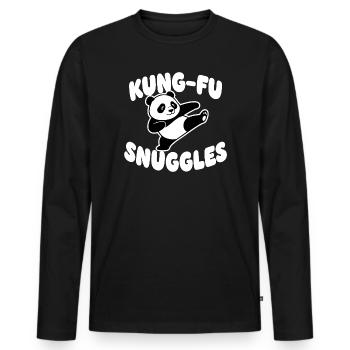 KungFu Panda Câlin - T-shirt manches longues Premium bio Homme - noir - Devant - Nico (187cm)