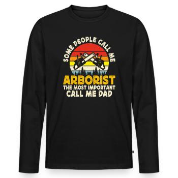 Arborist Arborist Father Gift - Men's Premium Organic Long Sleeve Shirt - black - Front - Nico (187cm)