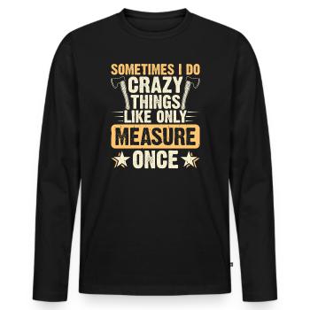 Ébéniste Ébéniste Cadeau Menuisier - T-shirt manches longues Premium bio Homme - noir - Devant - Nico (187cm)