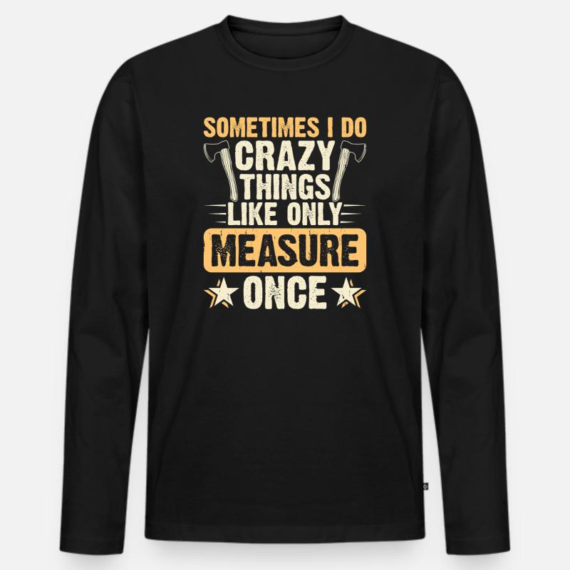 Baumpfleger Holzarbeiter Waldarbeiter Geschenk - Männer Premium Bio Langarmshirt - Schwarz