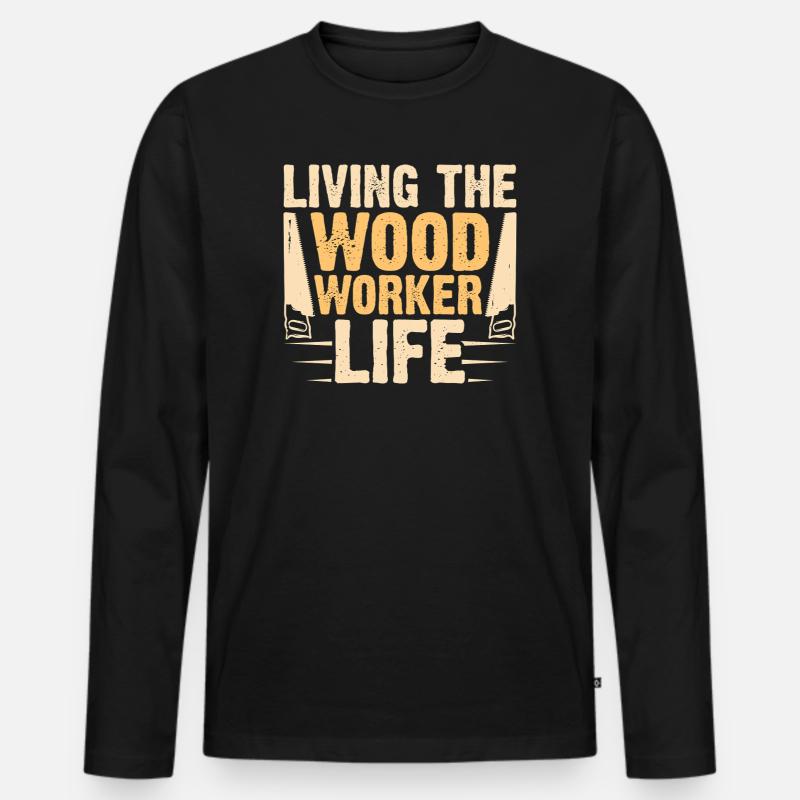 Baumpfleger Holzarbeiter Waldarbeiter Geschenk - Männer Premium Bio Langarmshirt - Schwarz